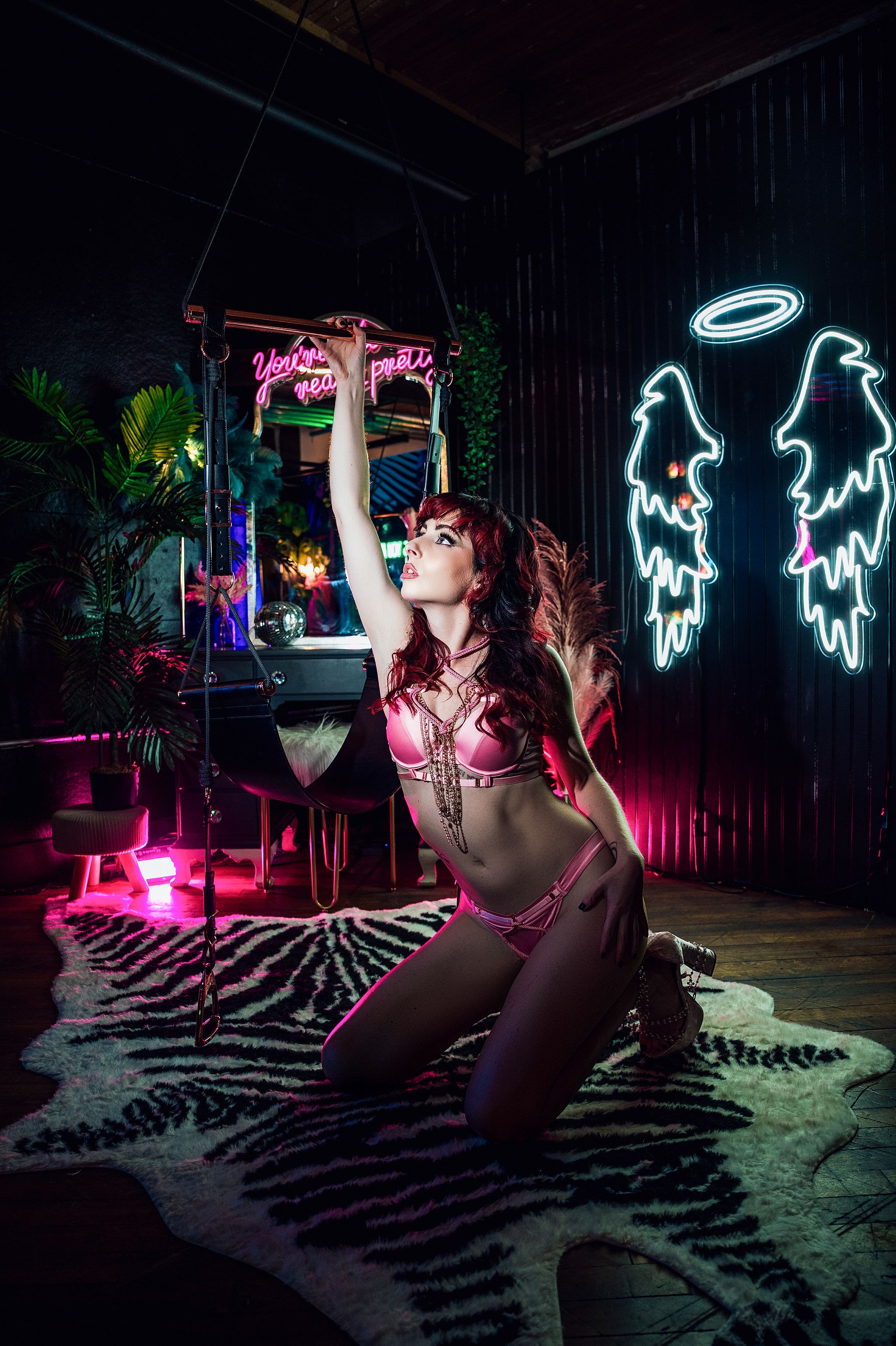 Ivy Sinclair neon editorial